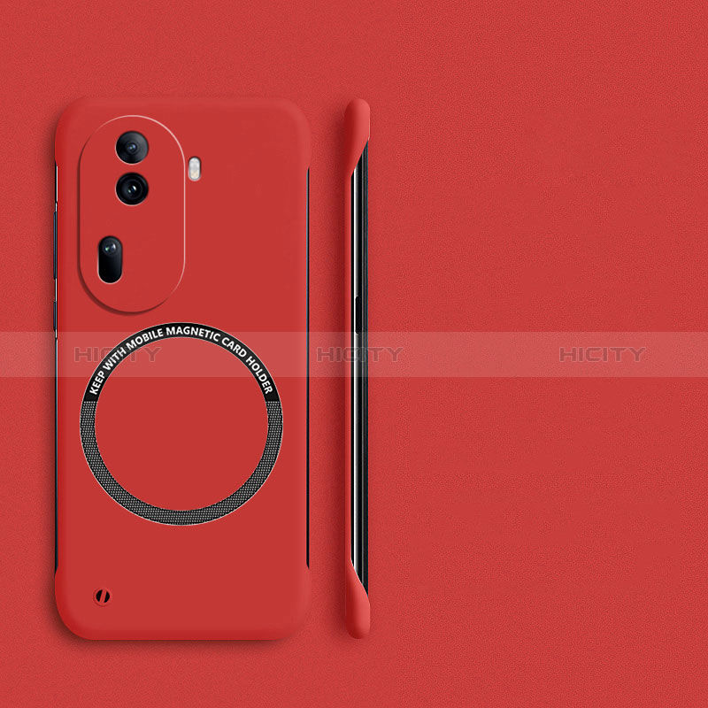 Coque Plastique Rigide Sans Cadre Etui Housse Mat avec Mag-Safe Magnetic Magnetique pour Oppo Reno11 Pro 5G Rouge Plus