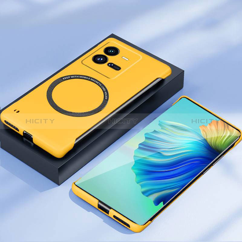 Coque Plastique Rigide Sans Cadre Etui Housse Mat avec Mag-Safe Magnetic Magnetique pour Vivo iQOO 10 Pro 5G Jaune Plus