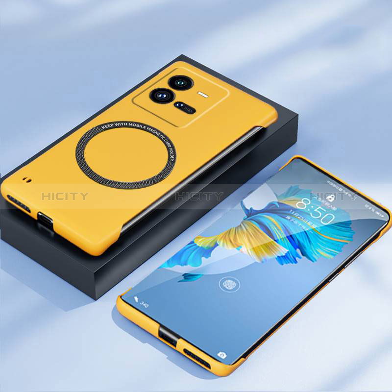 Coque Plastique Rigide Sans Cadre Etui Housse Mat avec Mag-Safe Magnetic Magnetique pour Vivo X80 Pro 5G Jaune Plus