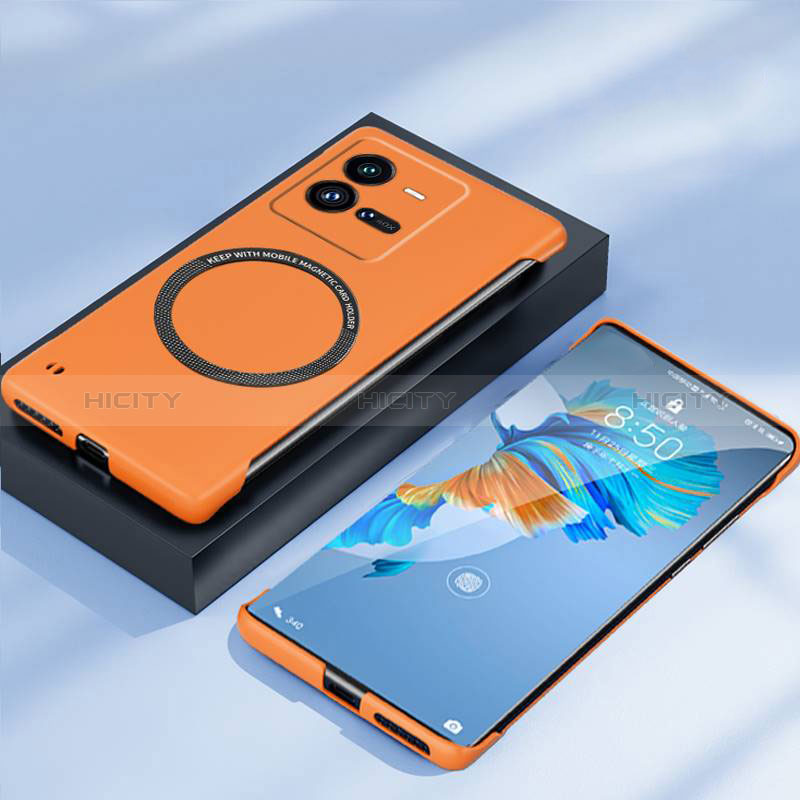 Coque Plastique Rigide Sans Cadre Etui Housse Mat avec Mag-Safe Magnetic Magnetique pour Vivo X80 Pro 5G Orange Plus