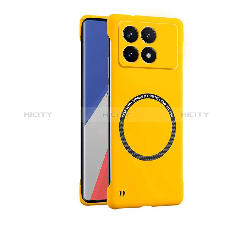 Coque Plastique Rigide Sans Cadre Etui Housse Mat avec Mag-Safe Magnetic Magnetique pour Xiaomi Redmi K70 Pro 5G Jaune Plus