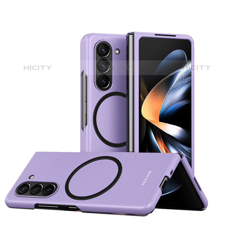 Coque Plastique Rigide Sans Cadre Etui Housse Mat avec Mag-Safe Magnetic Magnetique QH1 pour Samsung Galaxy Z Fold5 5G Violet Plus