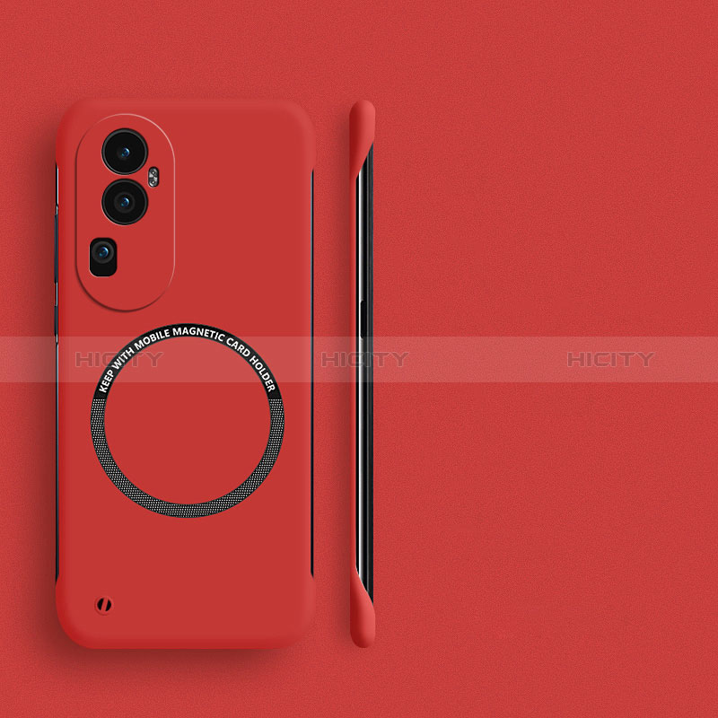 Coque Plastique Rigide Sans Cadre Etui Housse Mat avec Mag-Safe Magnetic Magnetique S02 pour Oppo Reno10 Pro+ Plus 5G Rouge Plus