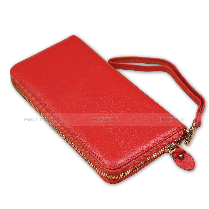 Coque Pochette Cuir Litchi Motif Universel H28 Rose Plus