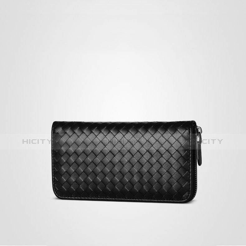 Coque Pochette Cuir Motif Tisse Universel Noir Plus