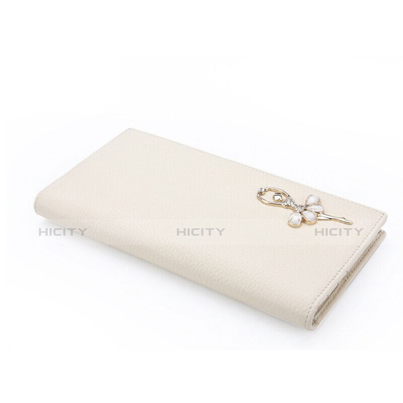 Coque Pochette Cuir Portefeuille Danseuse Universel Blanc Plus