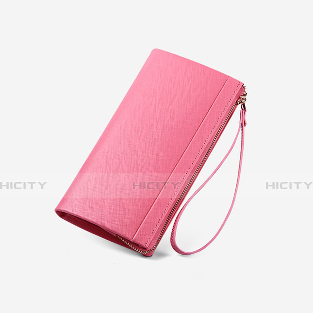 Coque Pochette Cuir Soie Universel Rose Plus