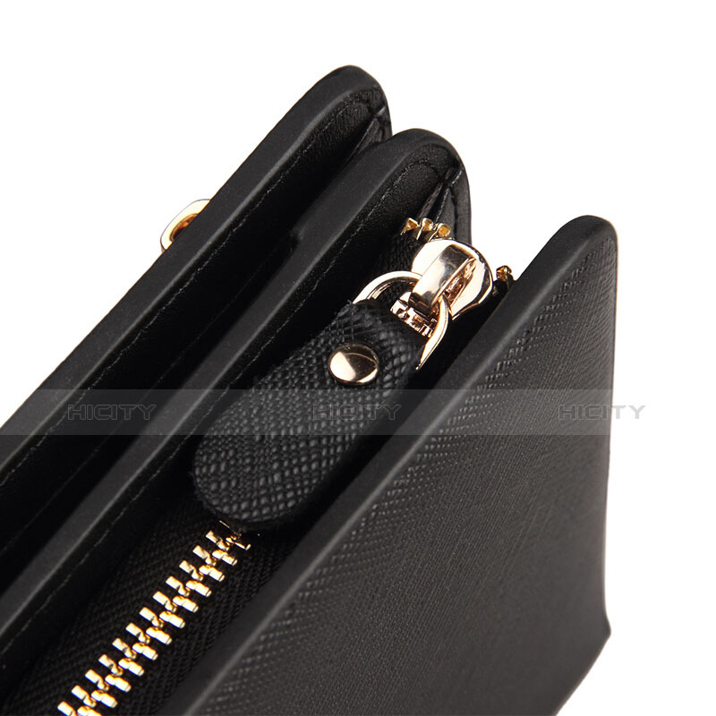 Coque Pochette Cuir Soie Universel T01 Noir Plus