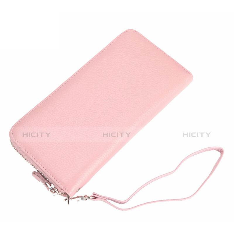 Coque Pochette Cuir Universel Litchi Motif Rose Plus