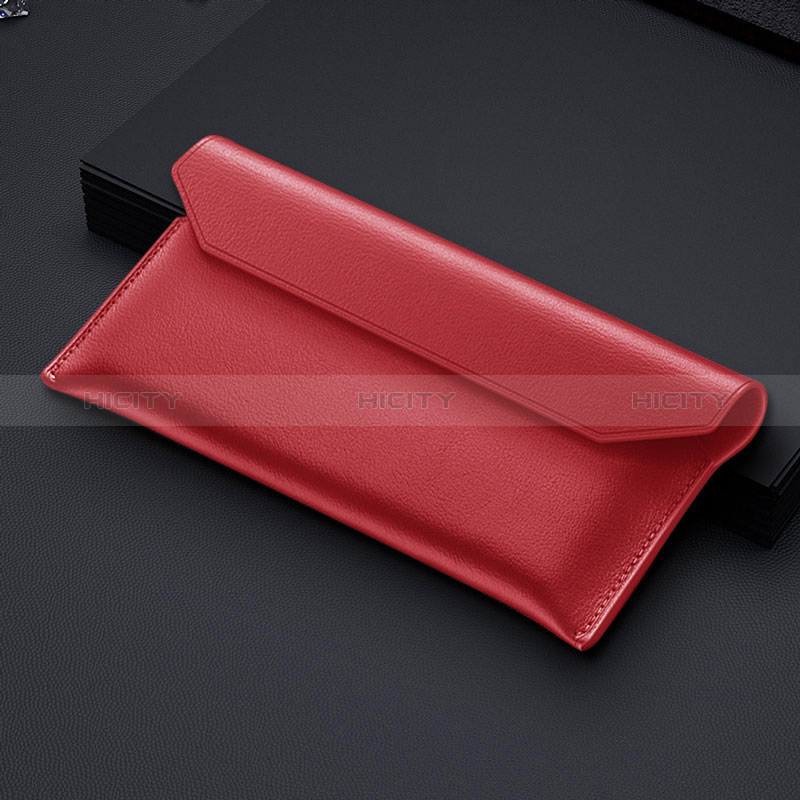 Coque Pochette Cuir Universel pour Samsung Galaxy Z Fold2 5G Rouge Plus