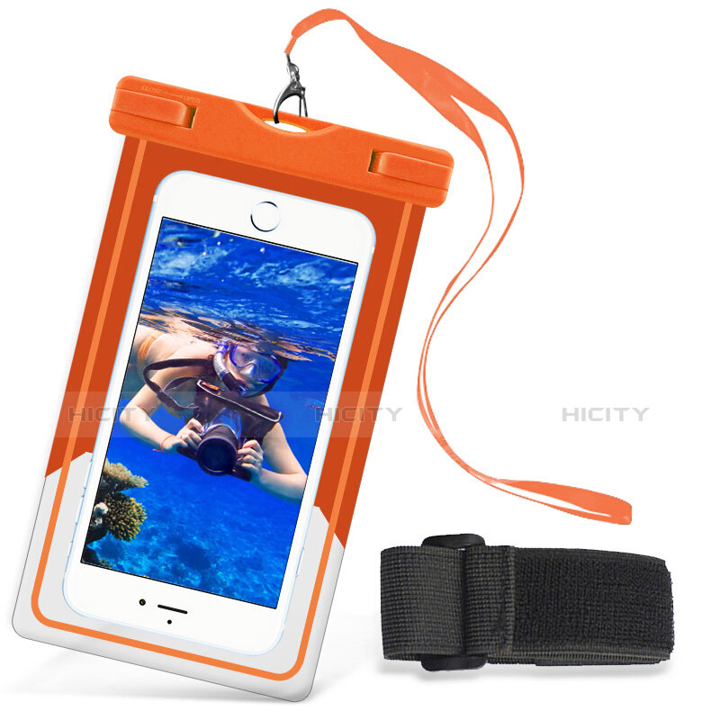 Coque Pochette Etanche Waterproof Universel W03 Orange Plus