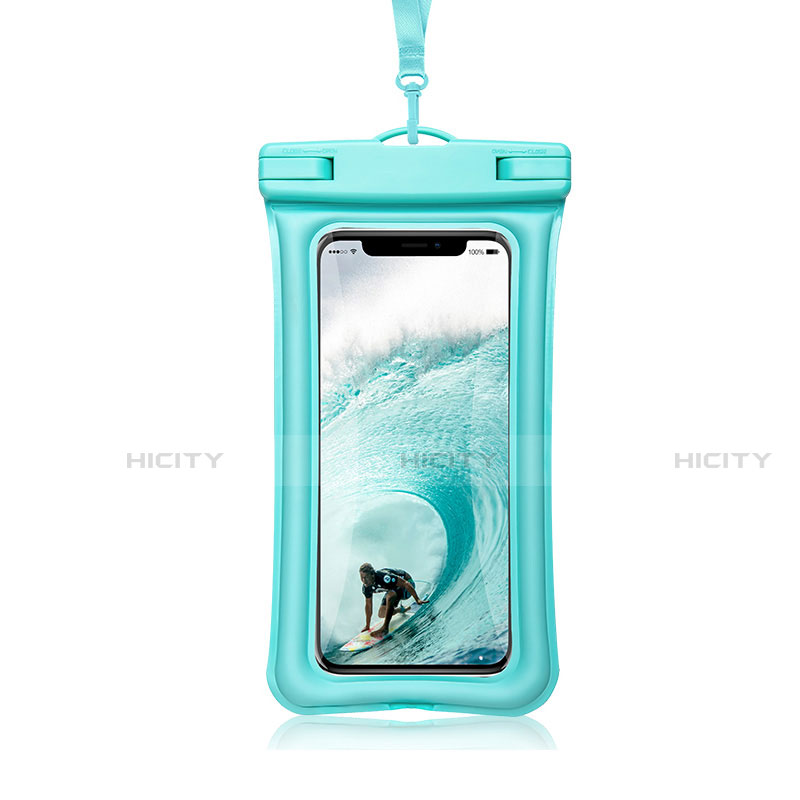 Coque Pochette Etanche Waterproof Universel W12 Cyan Plus