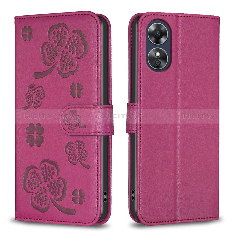 Coque Portefeuille Fleurs Livre Cuir Etui Clapet BF1 pour Oppo A17 Plus