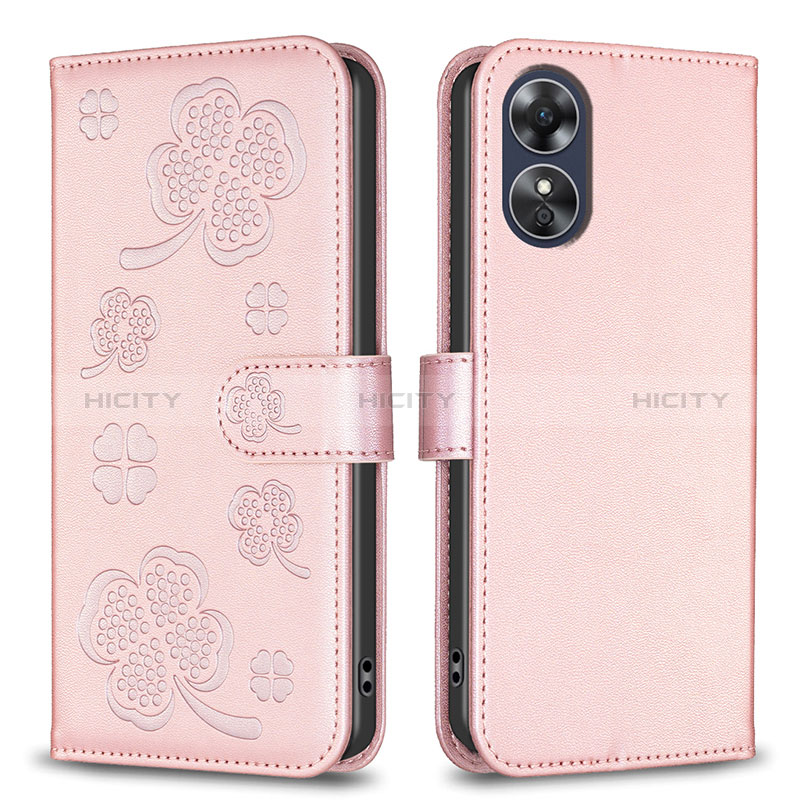 Coque Portefeuille Fleurs Livre Cuir Etui Clapet BF1 pour Oppo A17 Plus