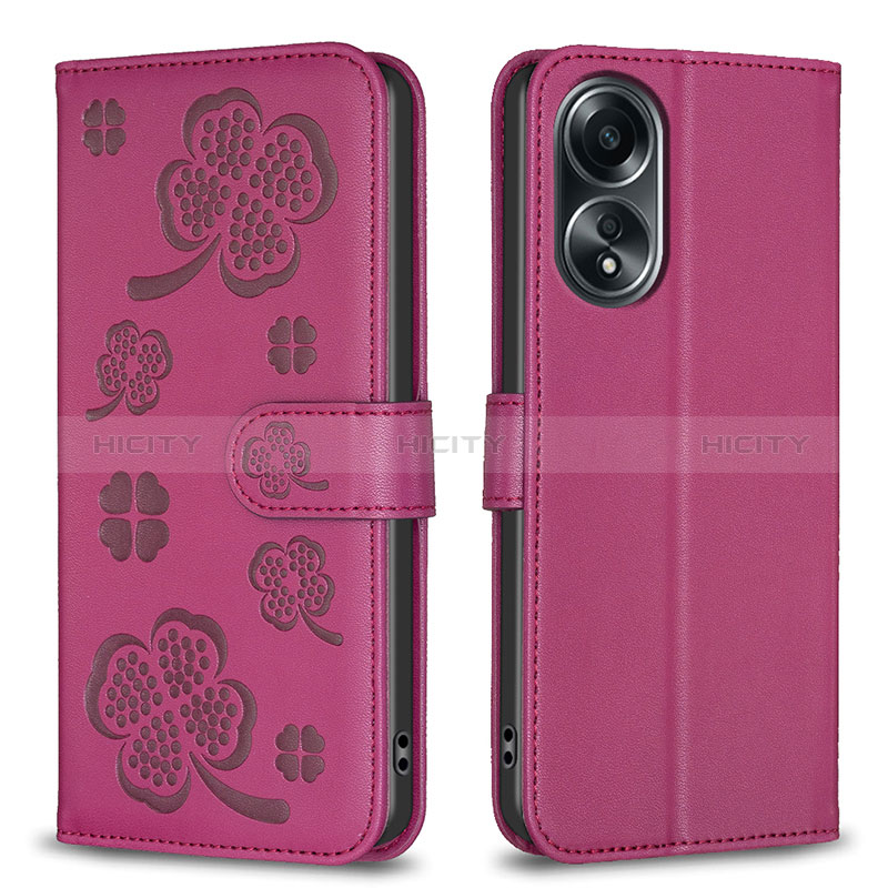 Coque Portefeuille Fleurs Livre Cuir Etui Clapet BF1 pour Oppo A18 Plus