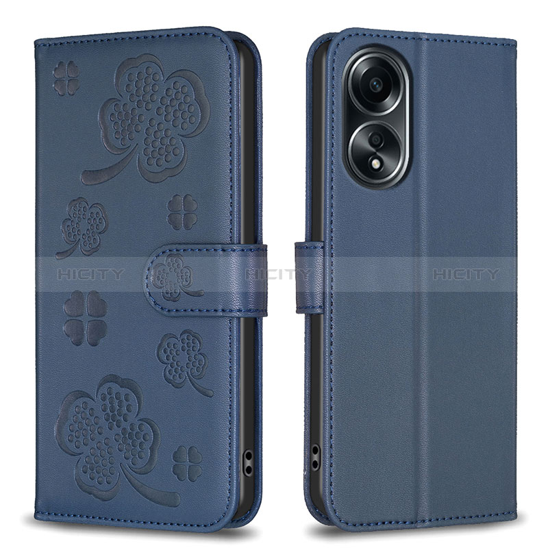 Coque Portefeuille Fleurs Livre Cuir Etui Clapet BF1 pour Oppo A18 Plus