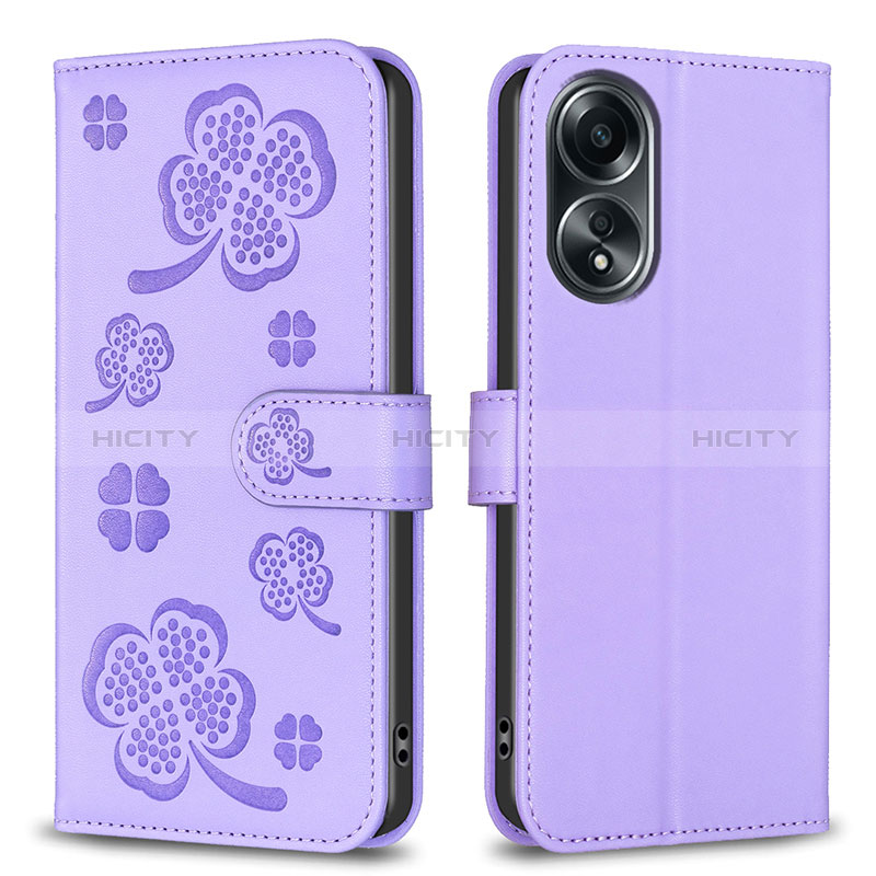 Coque Portefeuille Fleurs Livre Cuir Etui Clapet BF1 pour Oppo A18 Plus