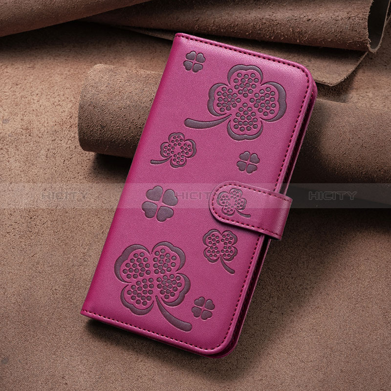 Coque Portefeuille Fleurs Livre Cuir Etui Clapet BF1 pour Oppo A35 Rose Rouge Plus