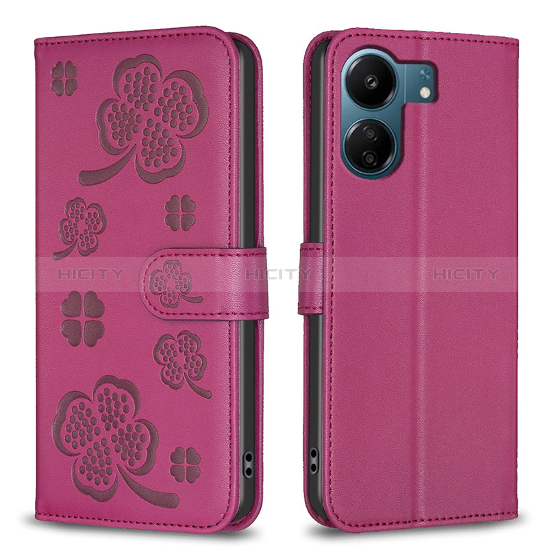 Coque Portefeuille Fleurs Livre Cuir Etui Clapet BF1 pour Xiaomi Poco C65 Plus