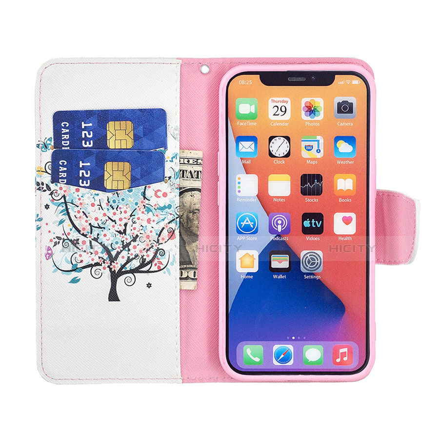 Coque Portefeuille Fleurs Livre Cuir Etui Clapet L01 pour Apple iPhone 13 Mini Mixte Plus