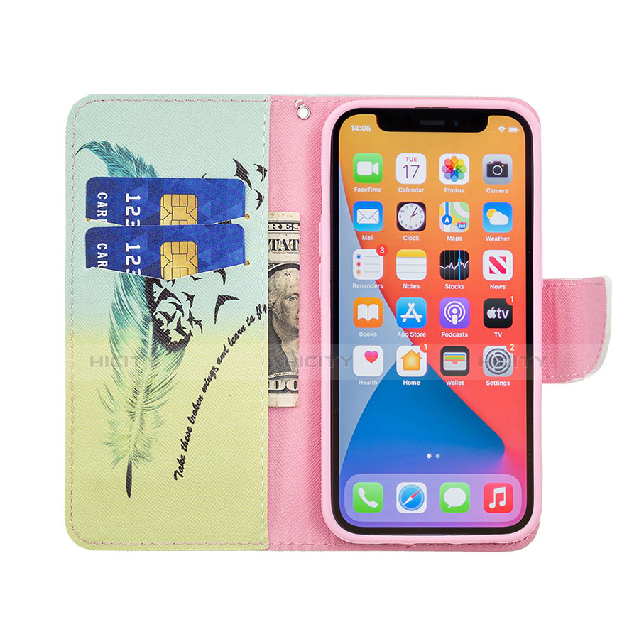 Coque Portefeuille Fleurs Livre Cuir Etui Clapet L01 pour Apple iPhone 13 Pro Max Jaune Plus