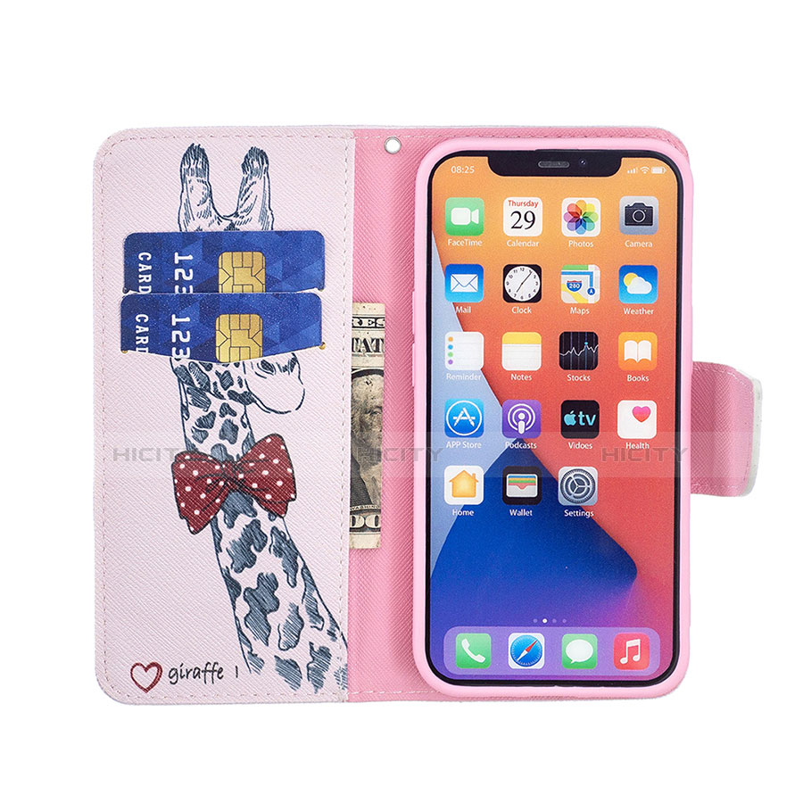 Coque Portefeuille Fleurs Livre Cuir Etui Clapet L01 pour Apple iPhone 13 Rose Plus