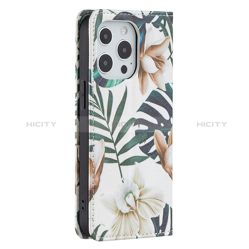 Coque Portefeuille Fleurs Livre Cuir Etui Clapet L01 pour Apple iPhone 14 Pro Max Mixte Plus