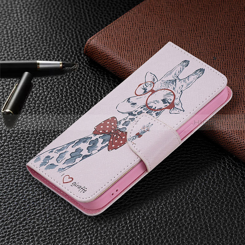 Coque Portefeuille Fleurs Livre Cuir Etui Clapet L01 pour Apple iPhone 15 Plus Rose Plus