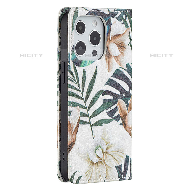 Coque Portefeuille Fleurs Livre Cuir Etui Clapet L01 pour Apple iPhone 15 Pro Max Mixte Plus