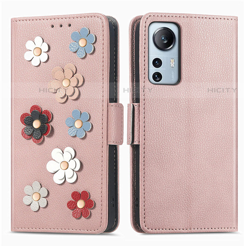 Coque Portefeuille Fleurs Livre Cuir Etui Clapet L01 pour Xiaomi Mi 12 Lite 5G Plus