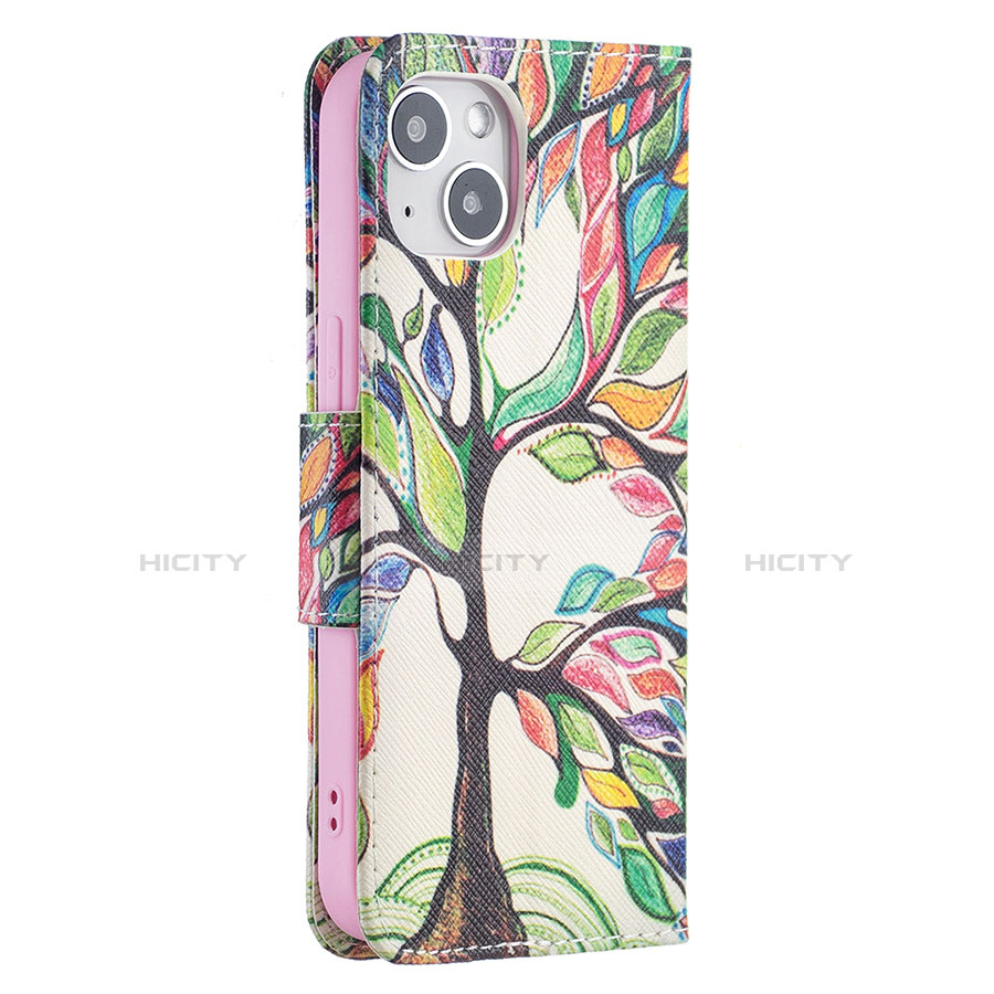 Coque Portefeuille Fleurs Livre Cuir Etui Clapet L02 pour Apple iPhone 13 Mixte Plus