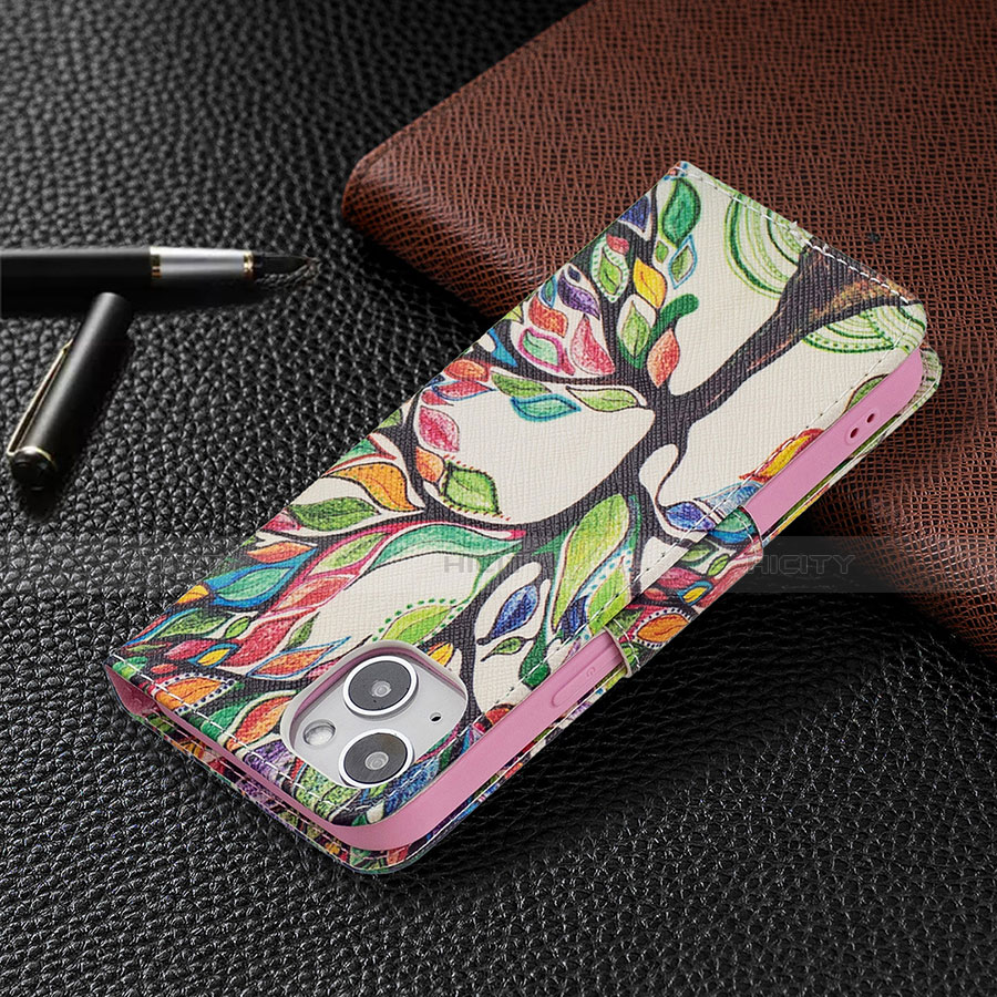 Coque Portefeuille Fleurs Livre Cuir Etui Clapet L02 pour Apple iPhone 14 Plus Mixte Plus