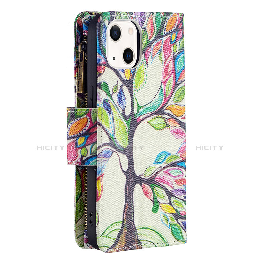 Coque Portefeuille Fleurs Livre Cuir Etui Clapet L03 pour Apple iPhone 14 Mixte Plus