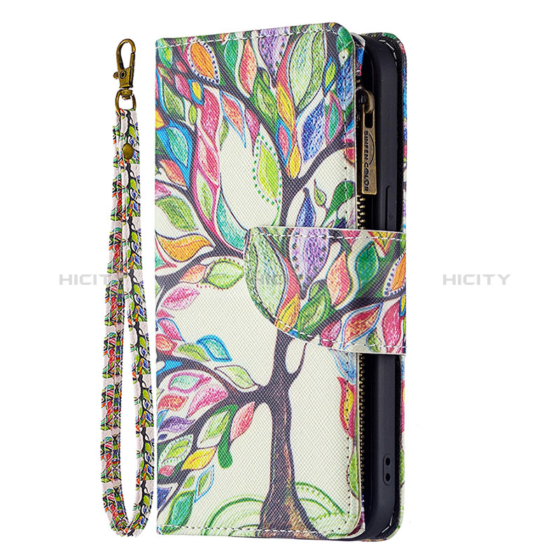 Coque Portefeuille Fleurs Livre Cuir Etui Clapet L03 pour Apple iPhone 15 Mixte Plus