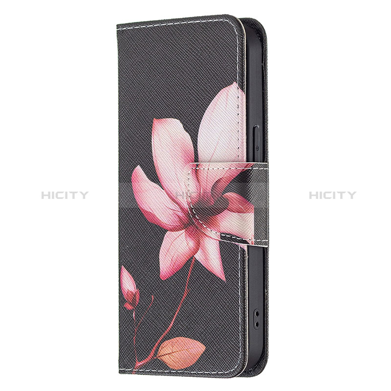 Coque Portefeuille Fleurs Livre Cuir Etui Clapet L07 pour Apple iPhone 14 Pro Marron Plus