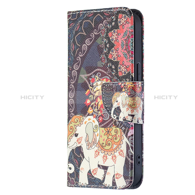 Coque Portefeuille Fleurs Livre Cuir Etui Clapet L07 pour Apple iPhone 15 Mixte Plus