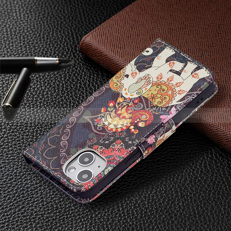 Coque Portefeuille Fleurs Livre Cuir Etui Clapet L07 pour Apple iPhone 15 Plus Mixte Plus