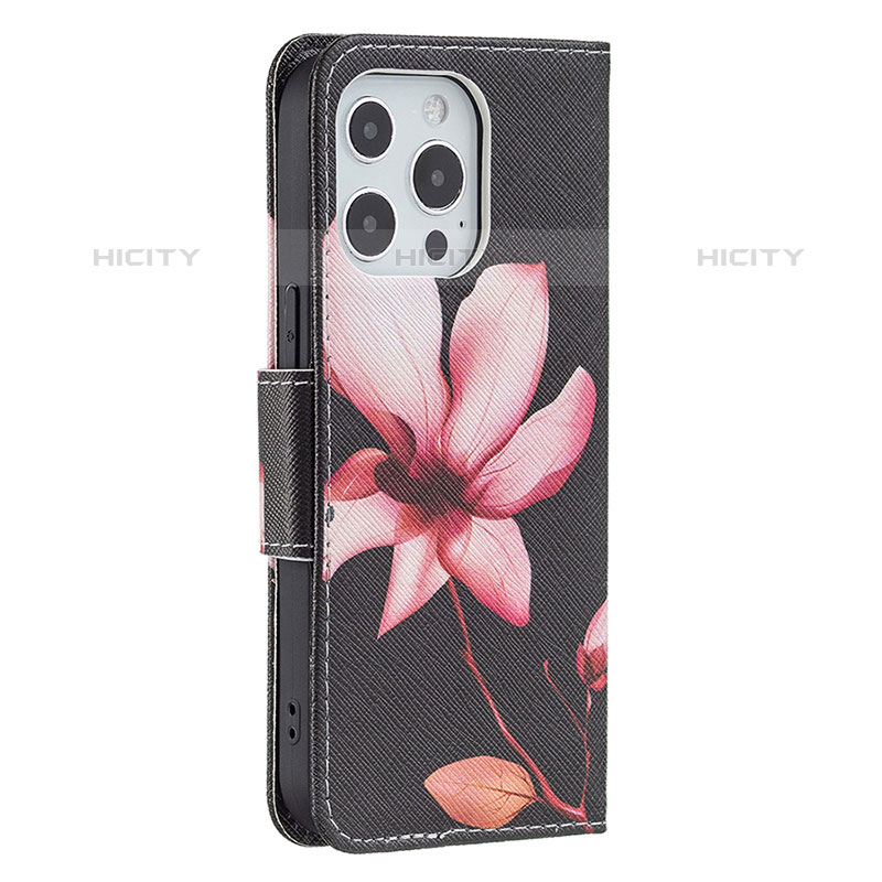 Coque Portefeuille Fleurs Livre Cuir Etui Clapet L07 pour Apple iPhone 16 Pro Max Marron Plus