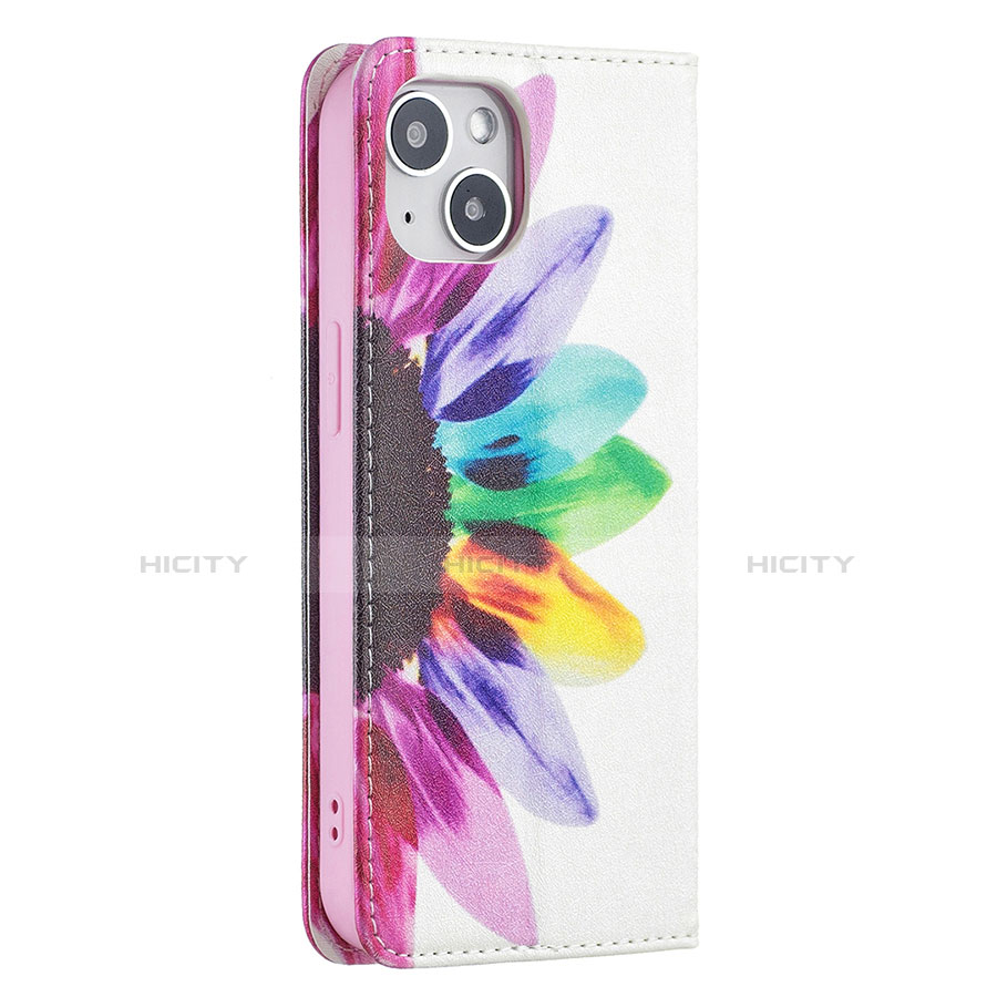 Coque Portefeuille Fleurs Livre Cuir Etui Clapet pour Apple iPhone 13 Colorful Plus