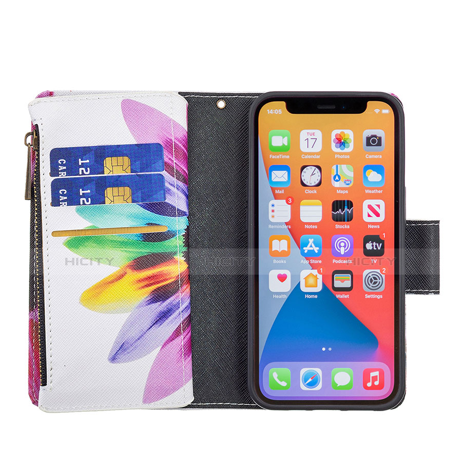 Coque Portefeuille Fleurs Livre Cuir Etui Clapet pour Apple iPhone 13 Pro Colorful Plus