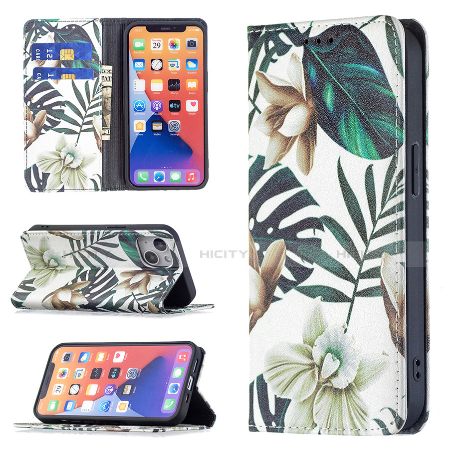 Coque Portefeuille Fleurs Livre Cuir Etui Clapet pour Apple iPhone 14 Mixte Plus