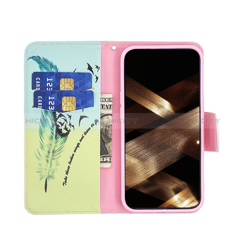 Coque Portefeuille Fleurs Livre Cuir Etui Clapet pour Apple iPhone 15 Plus Jaune Plus