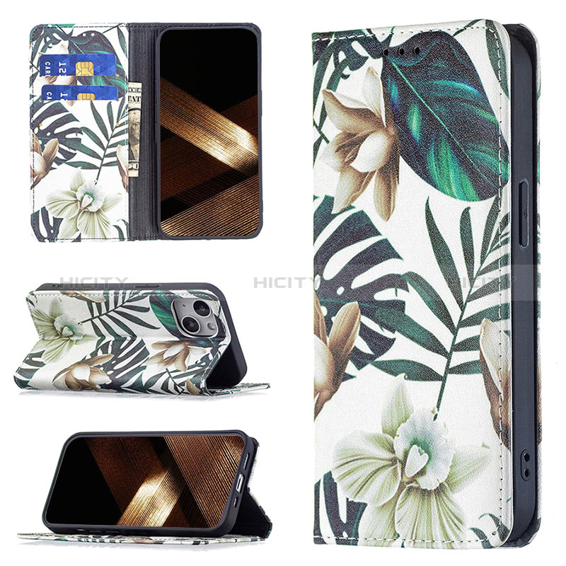 Coque Portefeuille Fleurs Livre Cuir Etui Clapet pour Apple iPhone 15 Plus Mixte Plus