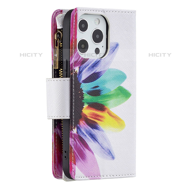 Coque Portefeuille Fleurs Livre Cuir Etui Clapet pour Apple iPhone 15 Pro Max Colorful Plus