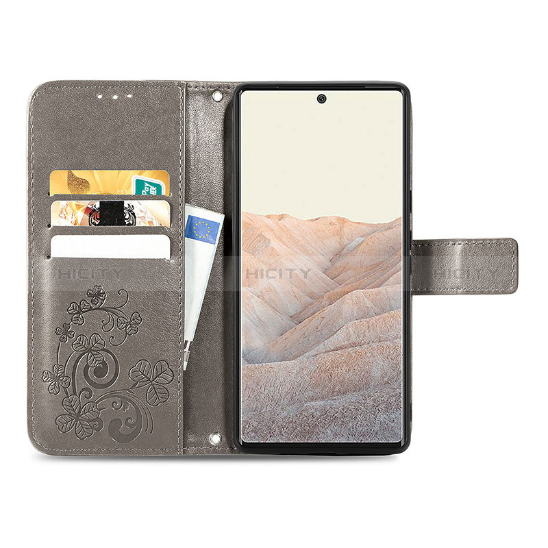 Coque Portefeuille Fleurs Livre Cuir Etui Clapet pour Google Pixel 6 5G Plus