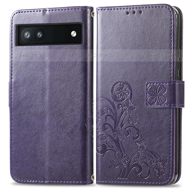 Coque Portefeuille Fleurs Livre Cuir Etui Clapet pour Google Pixel 6a 5G Plus