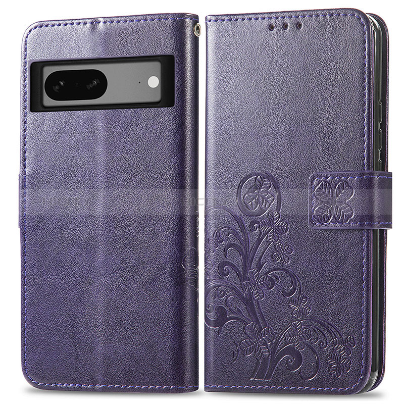 Coque Portefeuille Fleurs Livre Cuir Etui Clapet pour Google Pixel 7 5G Plus