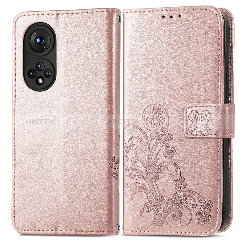 Coque Portefeuille Fleurs Livre Cuir Etui Clapet pour Huawei Honor 50 5G Plus