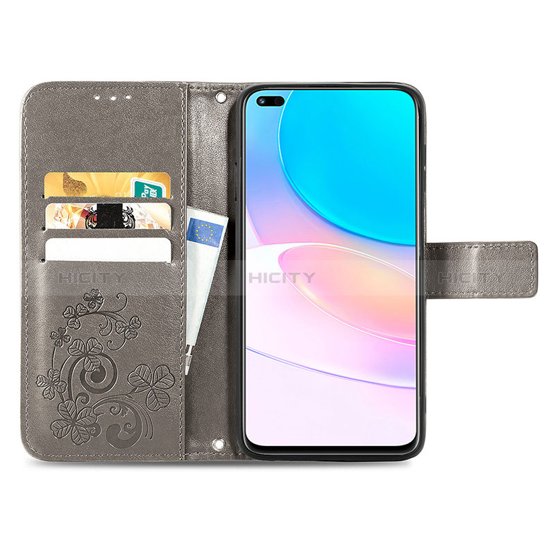 Coque Portefeuille Fleurs Livre Cuir Etui Clapet pour Huawei Honor 50 Lite Plus