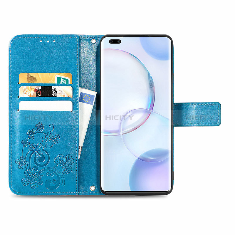 Coque Portefeuille Fleurs Livre Cuir Etui Clapet pour Huawei Honor 50 Pro 5G Plus